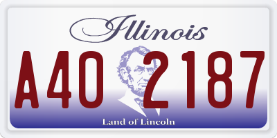IL license plate A402187