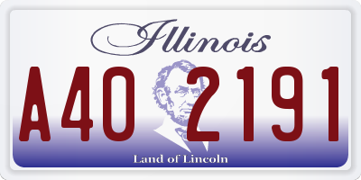 IL license plate A402191