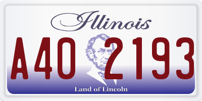 IL license plate A402193