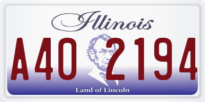 IL license plate A402194