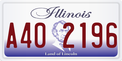 IL license plate A402196