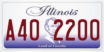 IL license plate A402200
