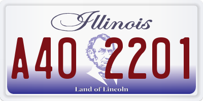 IL license plate A402201