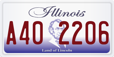 IL license plate A402206