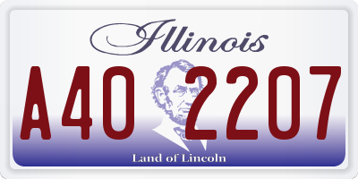 IL license plate A402207