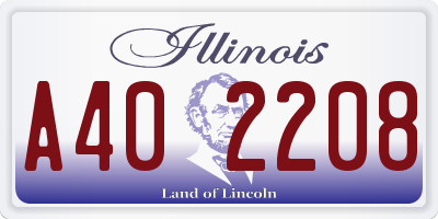 IL license plate A402208