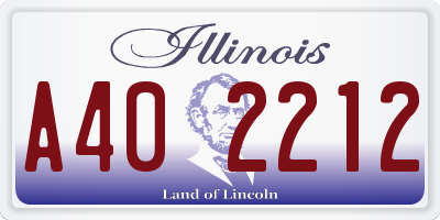IL license plate A402212