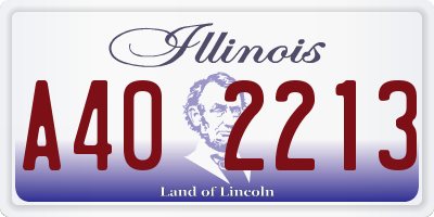 IL license plate A402213