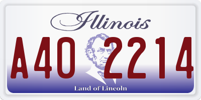 IL license plate A402214