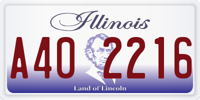 IL license plate A402216
