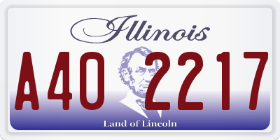 IL license plate A402217