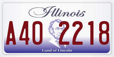 IL license plate A402218