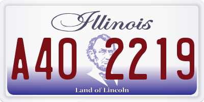 IL license plate A402219
