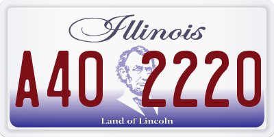 IL license plate A402220
