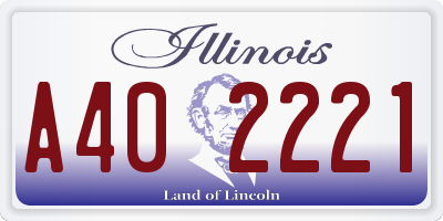 IL license plate A402221