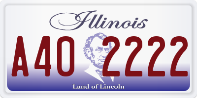 IL license plate A402222