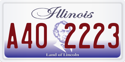 IL license plate A402223