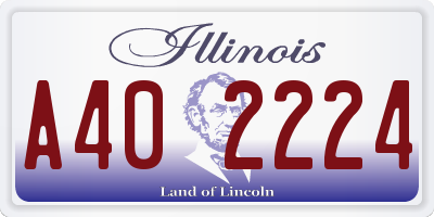IL license plate A402224