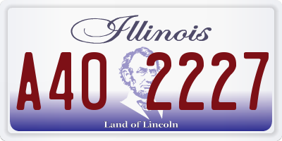 IL license plate A402227