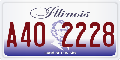 IL license plate A402228