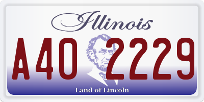 IL license plate A402229