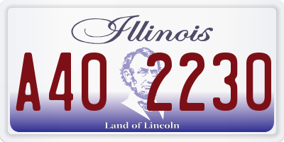 IL license plate A402230
