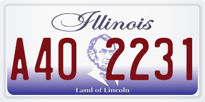 IL license plate A402231