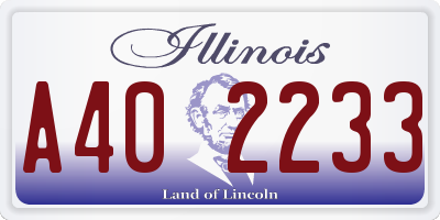 IL license plate A402233