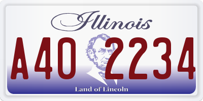 IL license plate A402234