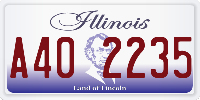 IL license plate A402235