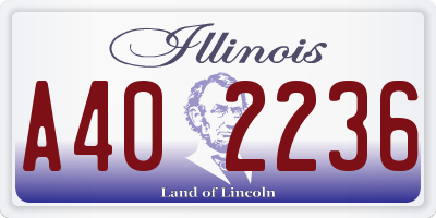 IL license plate A402236