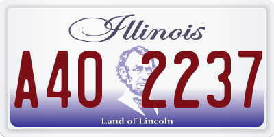 IL license plate A402237