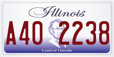 IL license plate A402238