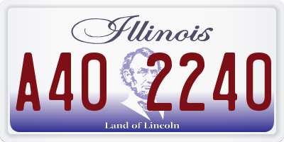 IL license plate A402240