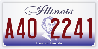 IL license plate A402241