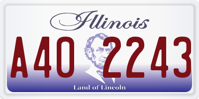 IL license plate A402243