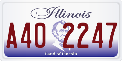 IL license plate A402247