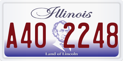 IL license plate A402248