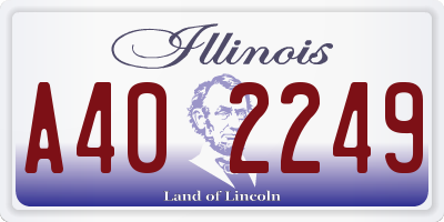 IL license plate A402249