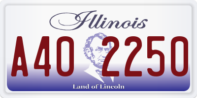 IL license plate A402250