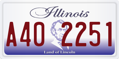 IL license plate A402251
