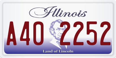 IL license plate A402252