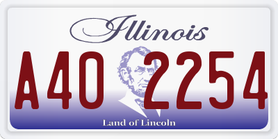 IL license plate A402254