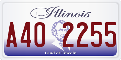 IL license plate A402255