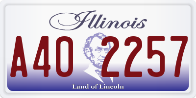 IL license plate A402257