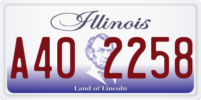 IL license plate A402258