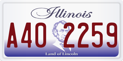 IL license plate A402259