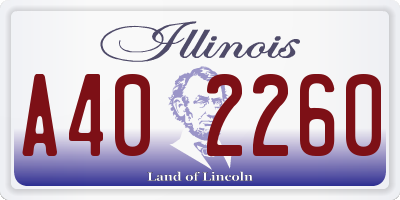 IL license plate A402260
