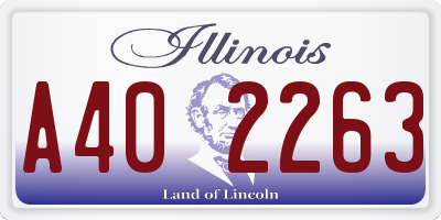 IL license plate A402263