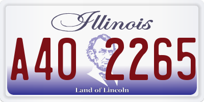 IL license plate A402265